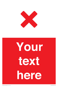 Custom red background, red cross sign